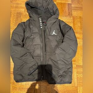 Jordan Kids Black Hooded Puffer Jacket